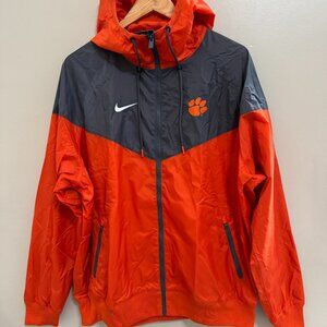 Nike Clemson Tigers Football Team Issue Full Zip Windbreaker Jacket Men's L NEW